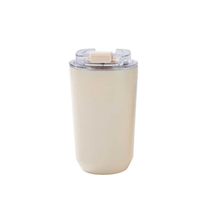 Wholesale Custom Logo 12oz Insulated Travel Tumbler Flip-Top Lid - beige