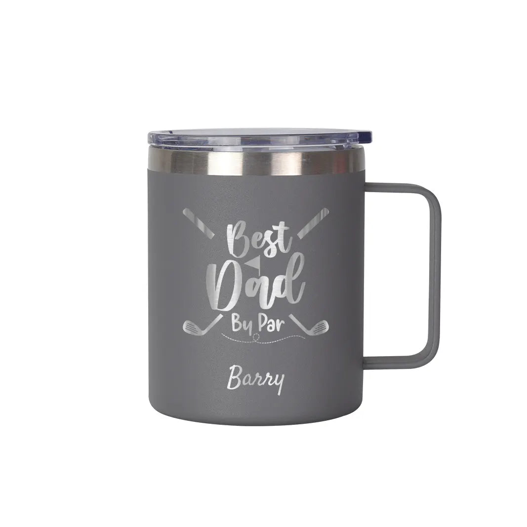 Best Dad by Par - Personalized 12oz Stainless Steel Coffee Mug with Name