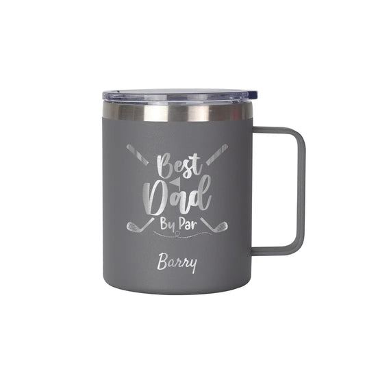 Best Dad by Par - Personalized 12oz Stainless Steel Coffee Mug with Name