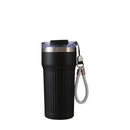 Wholesale Custom Logo 18oz Ribbed Stainless Steel Tumbler - black