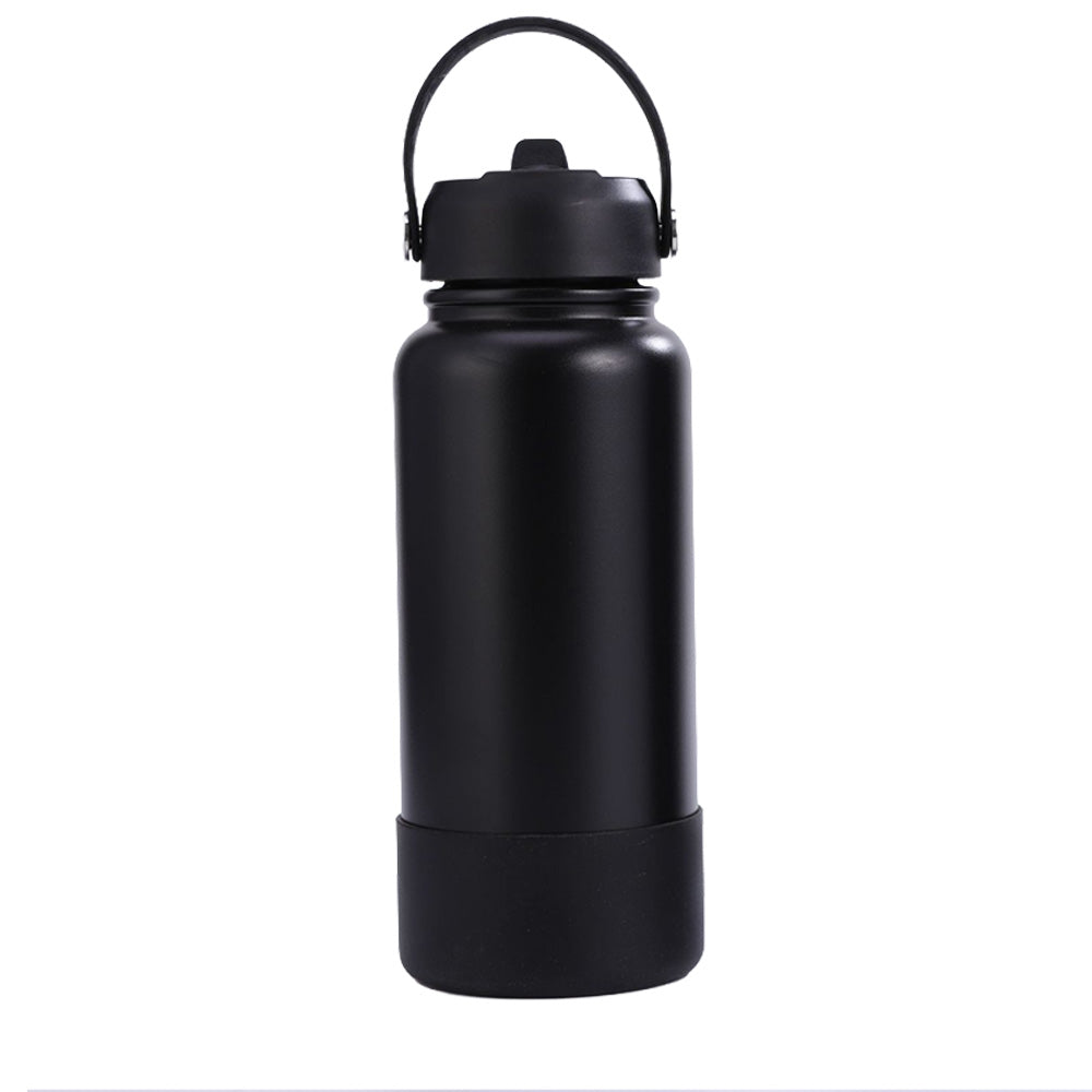 Wholesale Custom Logo 40oz Large Stainless Steel Water Bottle Flip Straw - black