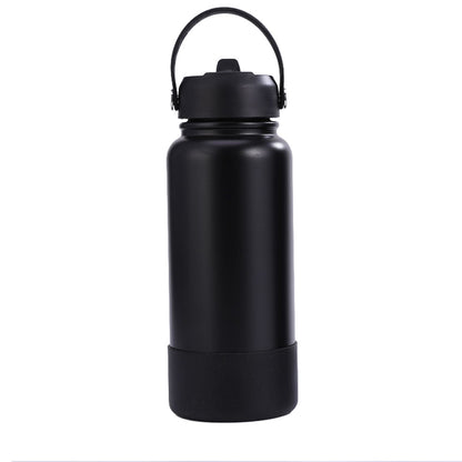Wholesale Custom Logo 40oz Large Stainless Steel Water Bottle Flip Straw - black