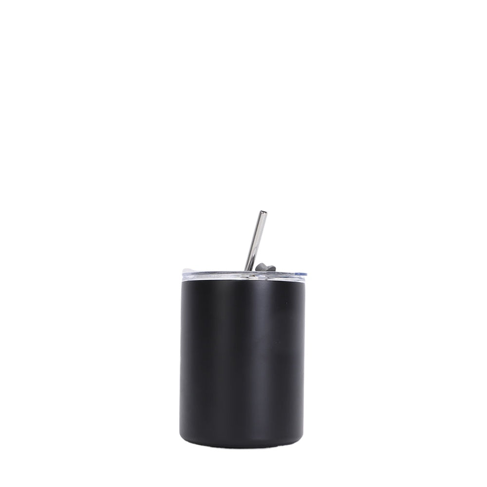 Wholesale Custom Logo 12oz Stainless Steel Straw Tumbler - black