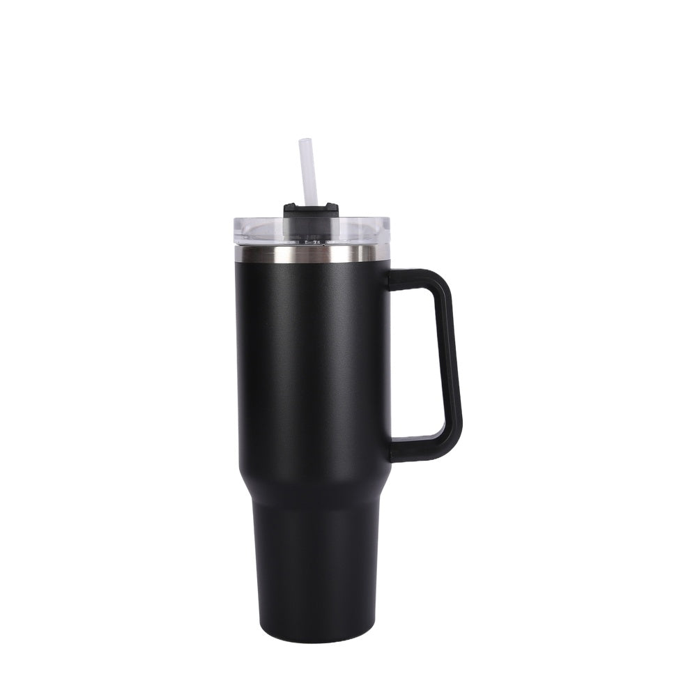 Wholesale Custom Logo 40oz Tumbler with Handle and Straw - black