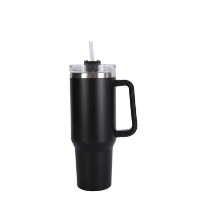 Wholesale Custom Logo 40oz Tumbler with Handle and Straw - black