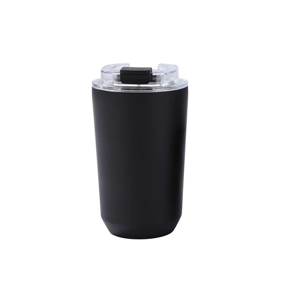 Wholesale Custom Logo 12oz Insulated Travel Tumbler Flip-Top Lid - black