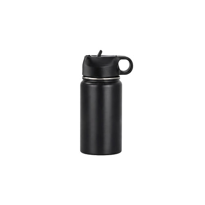 Wholesale Custom Logo 12oz Stainless Steel Water Bottle with Flip Straw - black