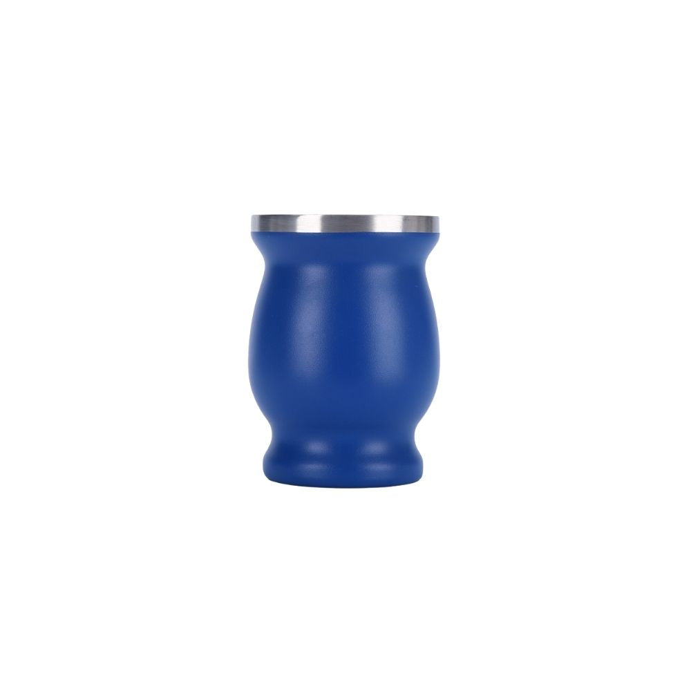 Wholesale Custom Logo 8oz Insulated Yerba Mate Cup with Straw - blue