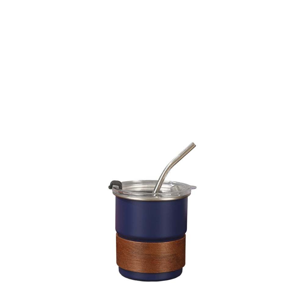 Wholesale Custom Logo 10oz Wood Sleeve Lowball Tumbler - blue