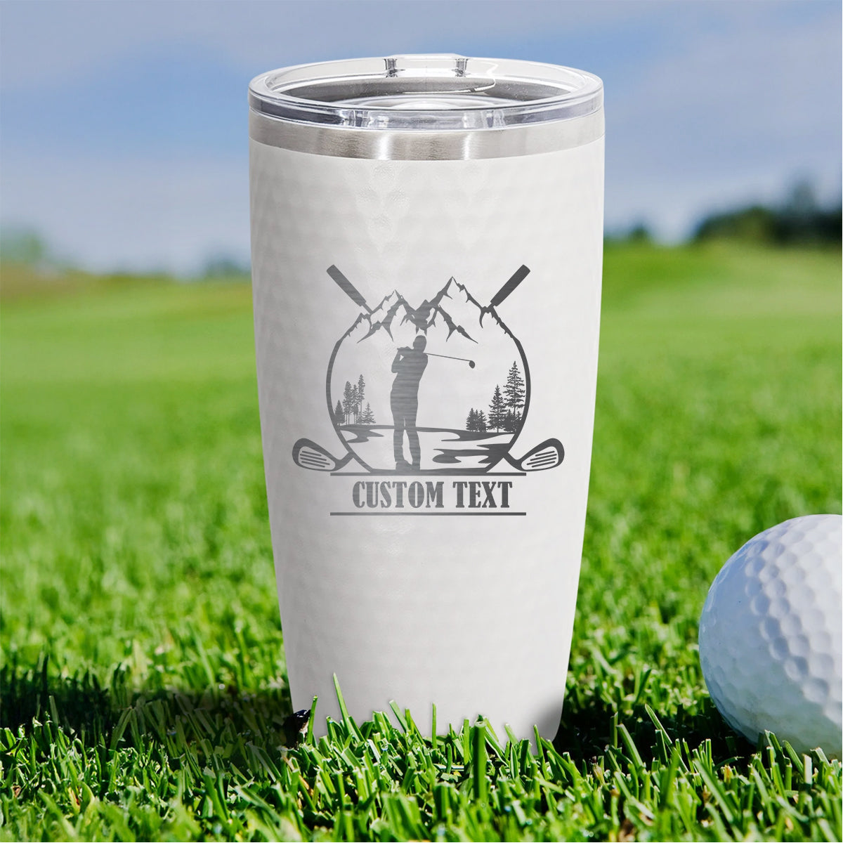 Mountain Swing Custom Golf Tumbler – Personalized 20oz Stainless Steel Cup for Golfers