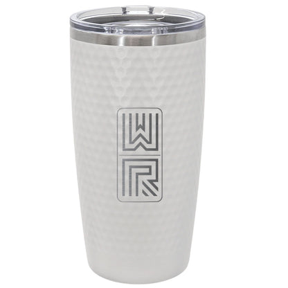Personalized Modern Monogram Tumbler – Custom 20oz Stainless Steel White Cup with Double Initials, Minimalist Gift for Couples or Men