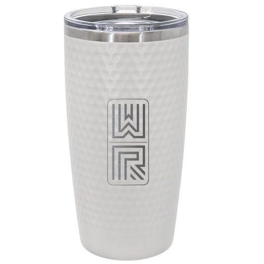 Personalized Modern Monogram Tumbler – Custom 20oz Stainless Steel White Cup with Double Initials, Minimalist Gift for Couples or Men