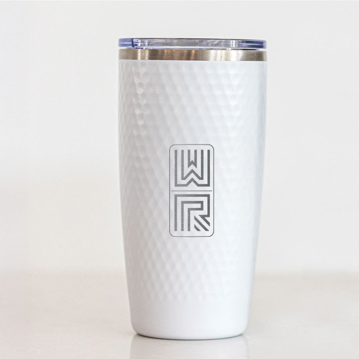 Personalized Modern Monogram Tumbler – Custom 20oz Stainless Steel White Cup with Double Initials, Minimalist Gift for Couples or Men