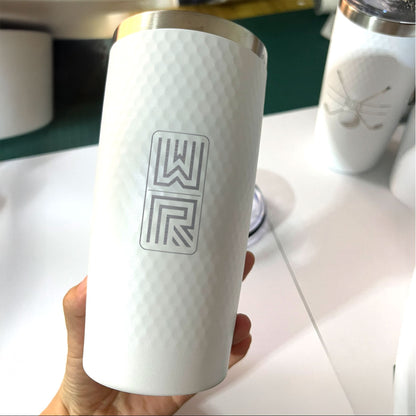 Personalized Modern Monogram Tumbler – Custom 20oz Stainless Steel White Cup with Double Initials, Minimalist Gift for Couples or Men