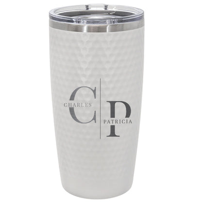 Personalized 20oz Couple Name Tumbler – Engraved Dual Initial Stainless Steel Cup for Anniversary, Wedding, or Valentine's Gift