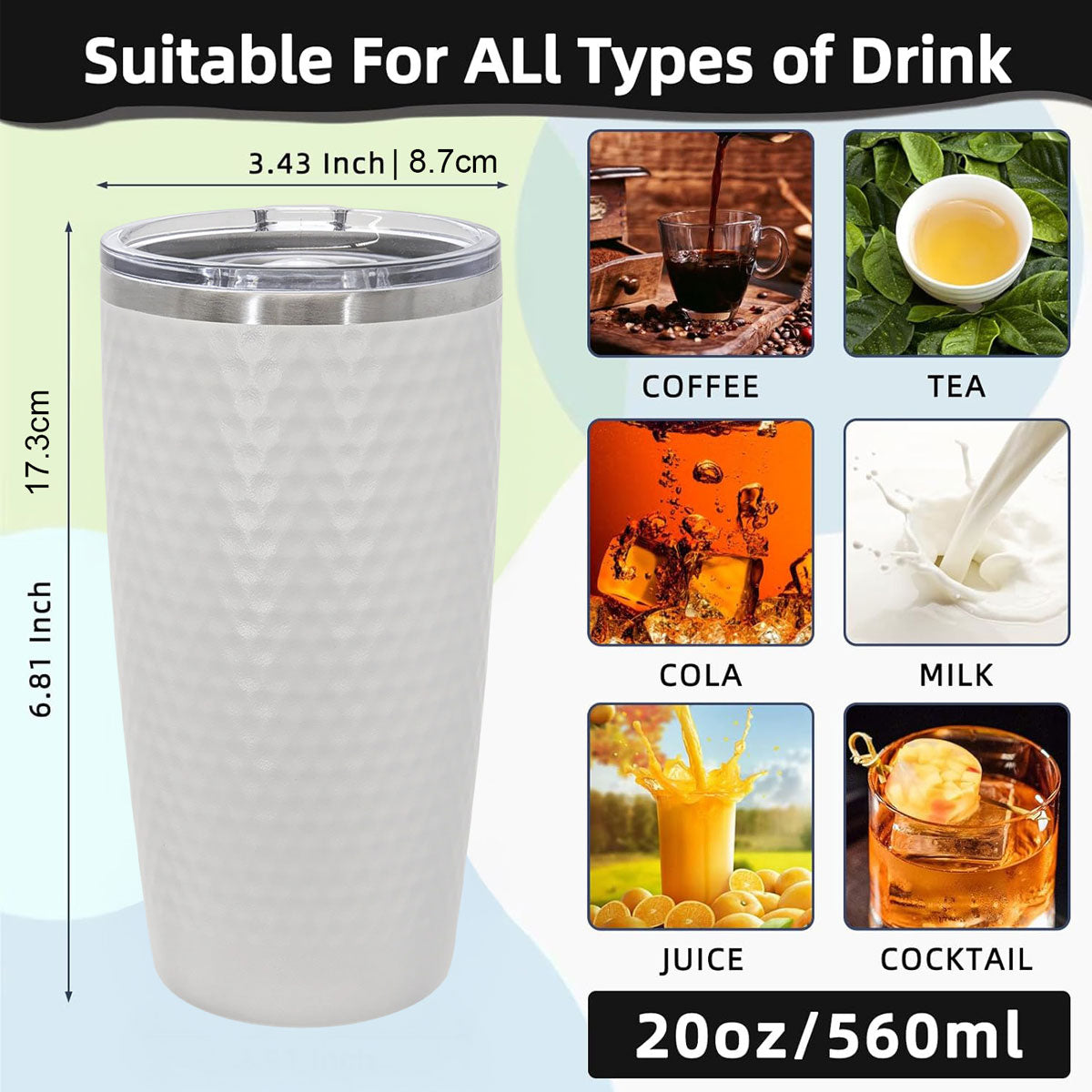 Personalized 3-Letter Monogram Tumbler – Custom Engraved 20oz Stainless Steel Cup with Classic Initial Design