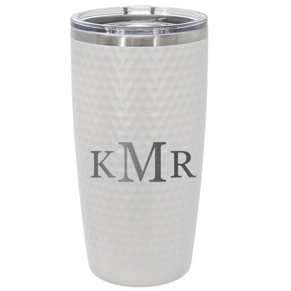 Personalized 3-Letter Monogram Tumbler – Custom Engraved 20oz Stainless Steel Cup with Classic Initial Design
