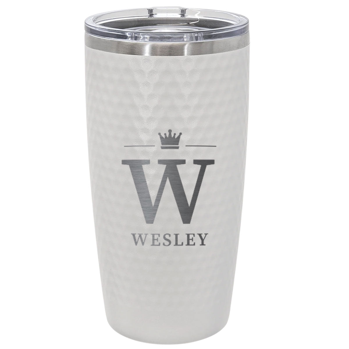 Personalized Crown Initial Tumbler – Custom Engraved 20oz Stainless Steel Name Cup with Royal Monogram Design