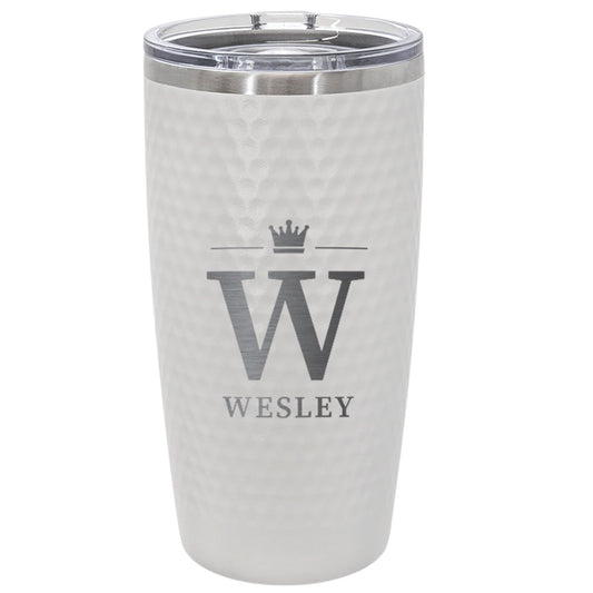 Personalized Crown Initial Tumbler – Custom Engraved 20oz Stainless Steel Name Cup with Royal Monogram Design