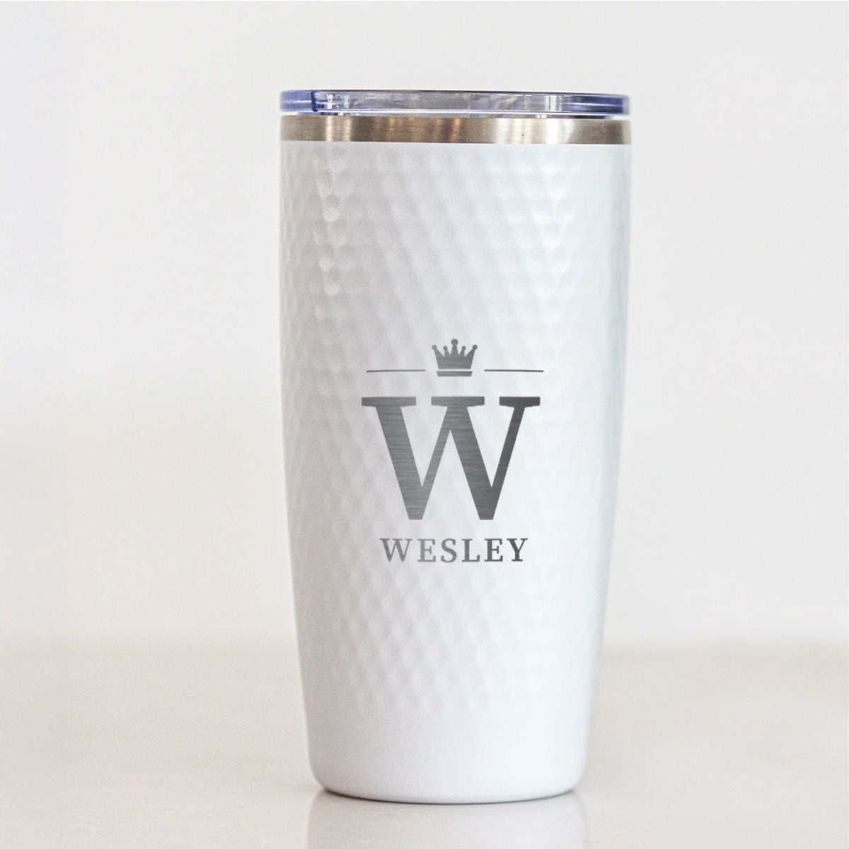 Personalized Crown Initial Tumbler – Custom Engraved 20oz Stainless Steel Name Cup with Royal Monogram Design