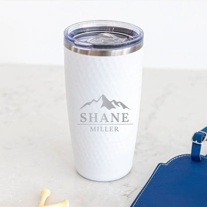 Personalized Mountain Name Tumbler – Custom Engraved 20oz Stainless Steel Adventure Cup for Hikers & Outdoor Lovers
