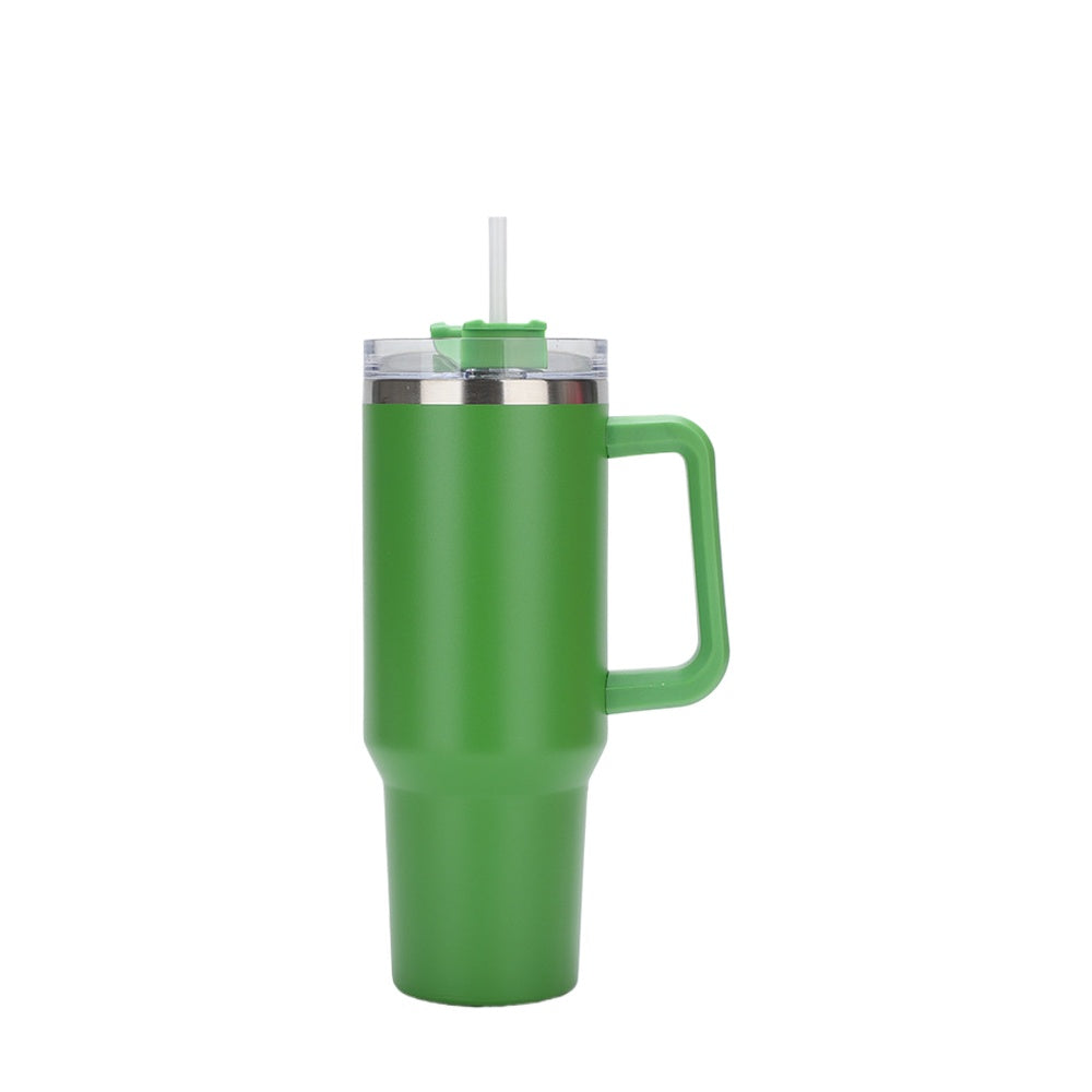 Wholesale Custom Logo 40oz Tumbler with Handle and Straw - green