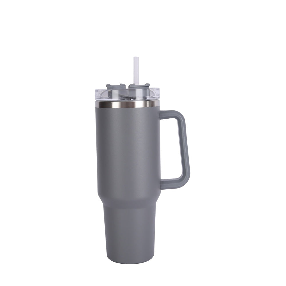 Wholesale Custom Logo 40oz Tumbler with Handle and Straw - grey
