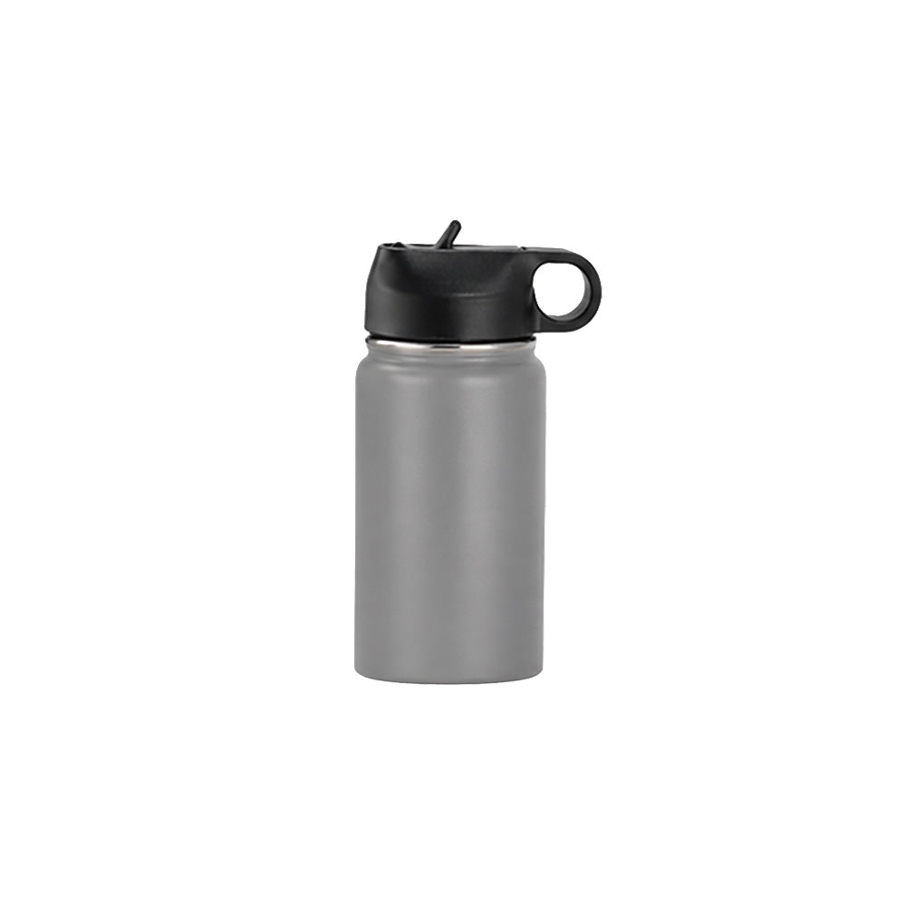Wholesale Custom Logo 12oz Stainless Steel Water Bottle with Flip Straw - grey