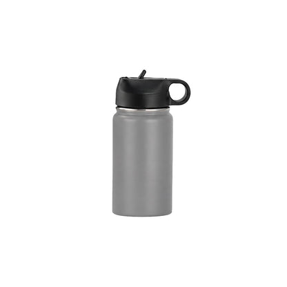 Wholesale Custom Logo 12oz Stainless Steel Water Bottle with Flip Straw - grey