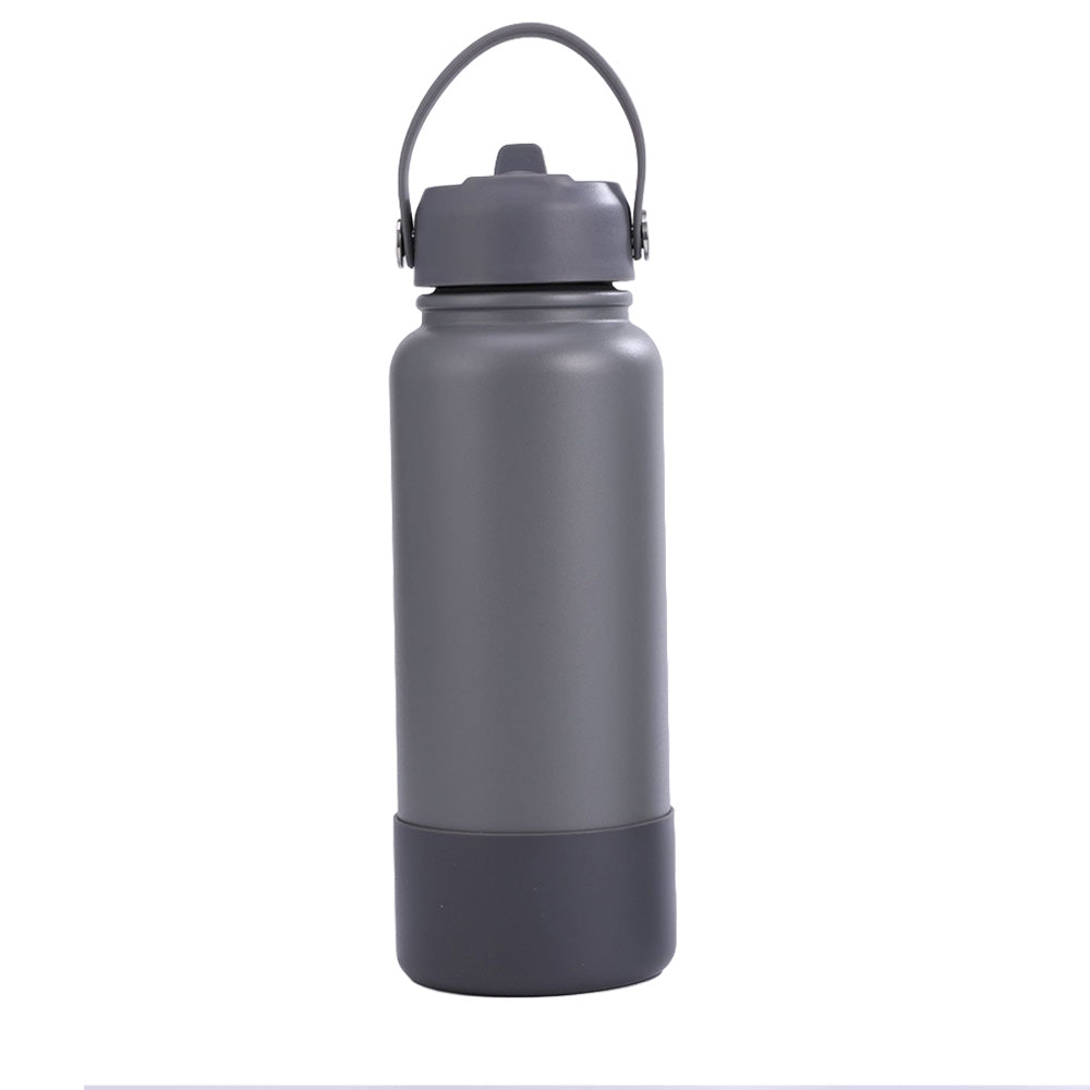 Wholesale Custom Logo 40oz Large Stainless Steel Water Bottle Flip Straw - grey