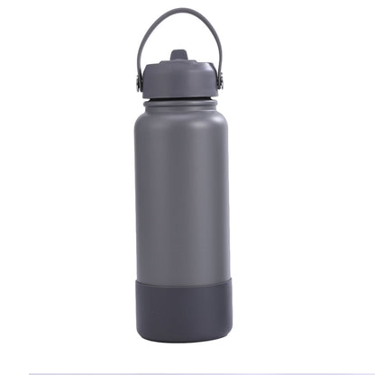 Wholesale Custom Logo 40oz Large Stainless Steel Water Bottle Flip Straw - grey
