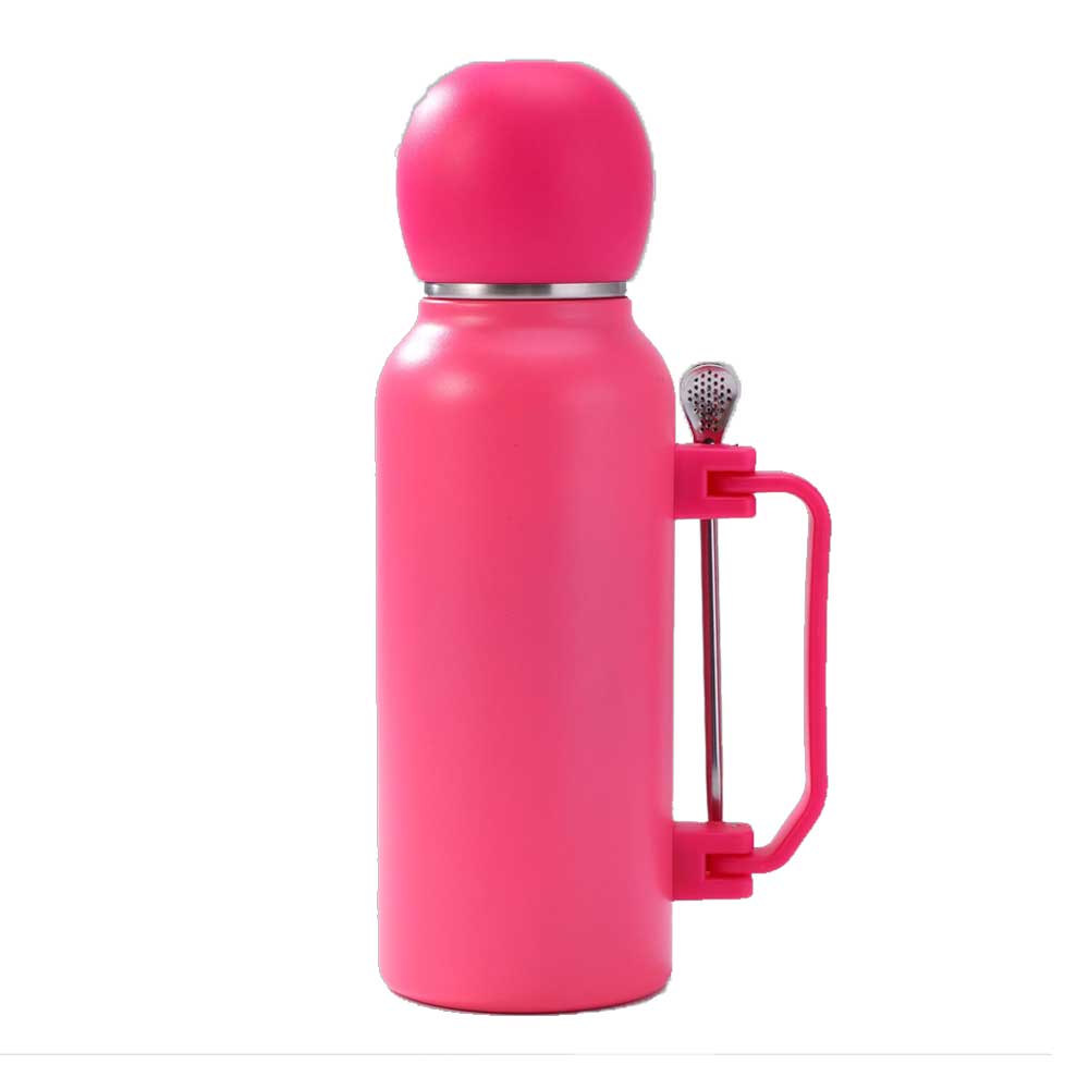 Wholesale Custom Logo 44oz Yerba Mate Insulated Bottle Set with Cup & Bombilla - hot-pink