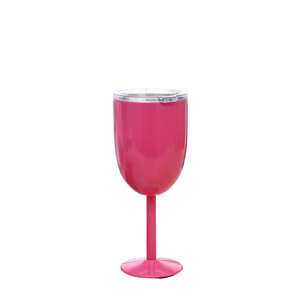 Wholesale Custom Logo 10oz Stainless Steel Wine Tumbler - hot pink