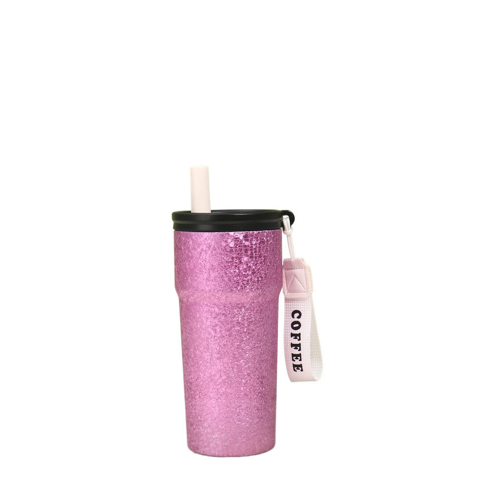 Wholesale Custom Logo 17oz Crackle Finish Vacuum Insulated Tumbler - hot pink