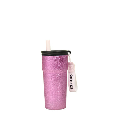 Wholesale Custom Logo 17oz Crackle Finish Vacuum Insulated Tumbler - hot pink