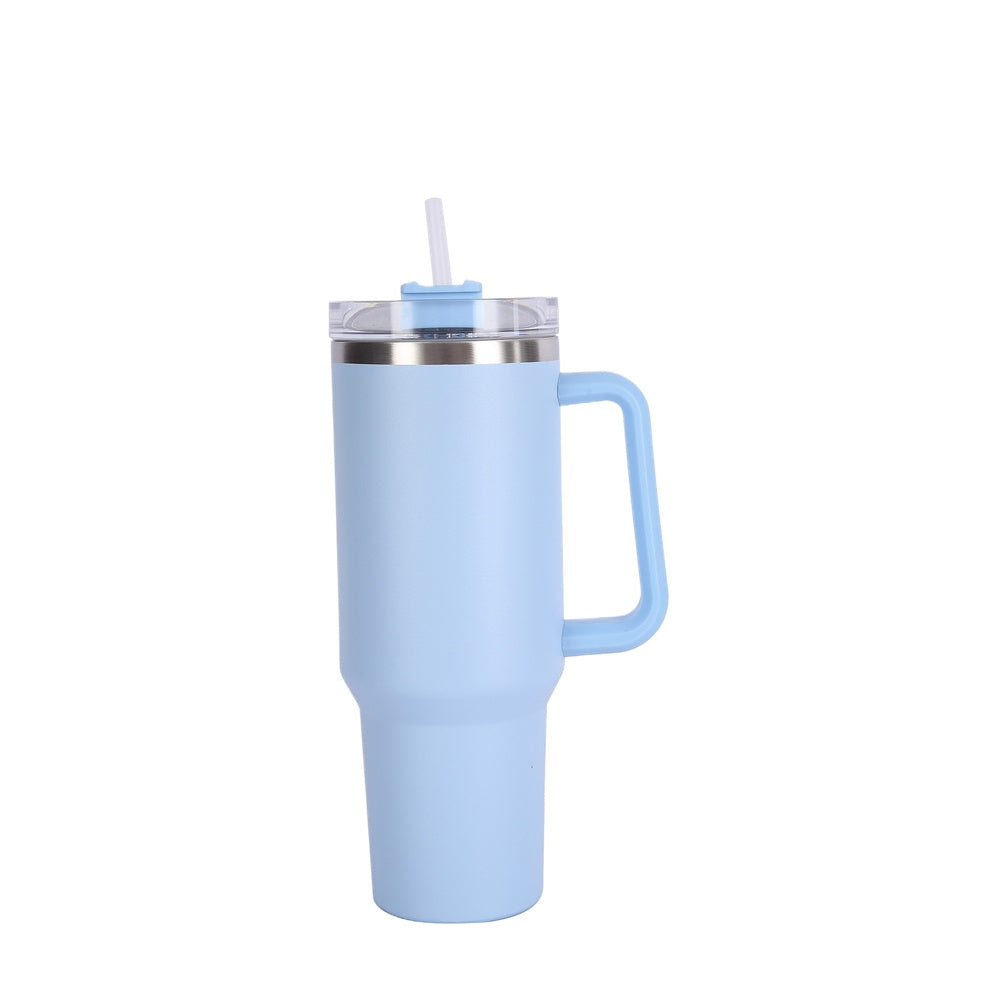 Wholesale Custom Logo 40oz Tumbler with Handle and Straw - light blue