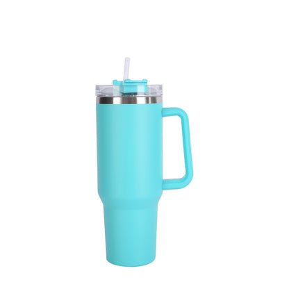 Wholesale Custom Logo 40oz Tumbler with Handle and Straw - mint green