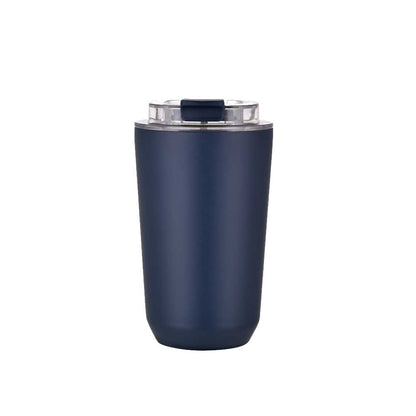 Wholesale Custom Logo 12oz Insulated Travel Tumbler Flip-Top Lid - navy-blue