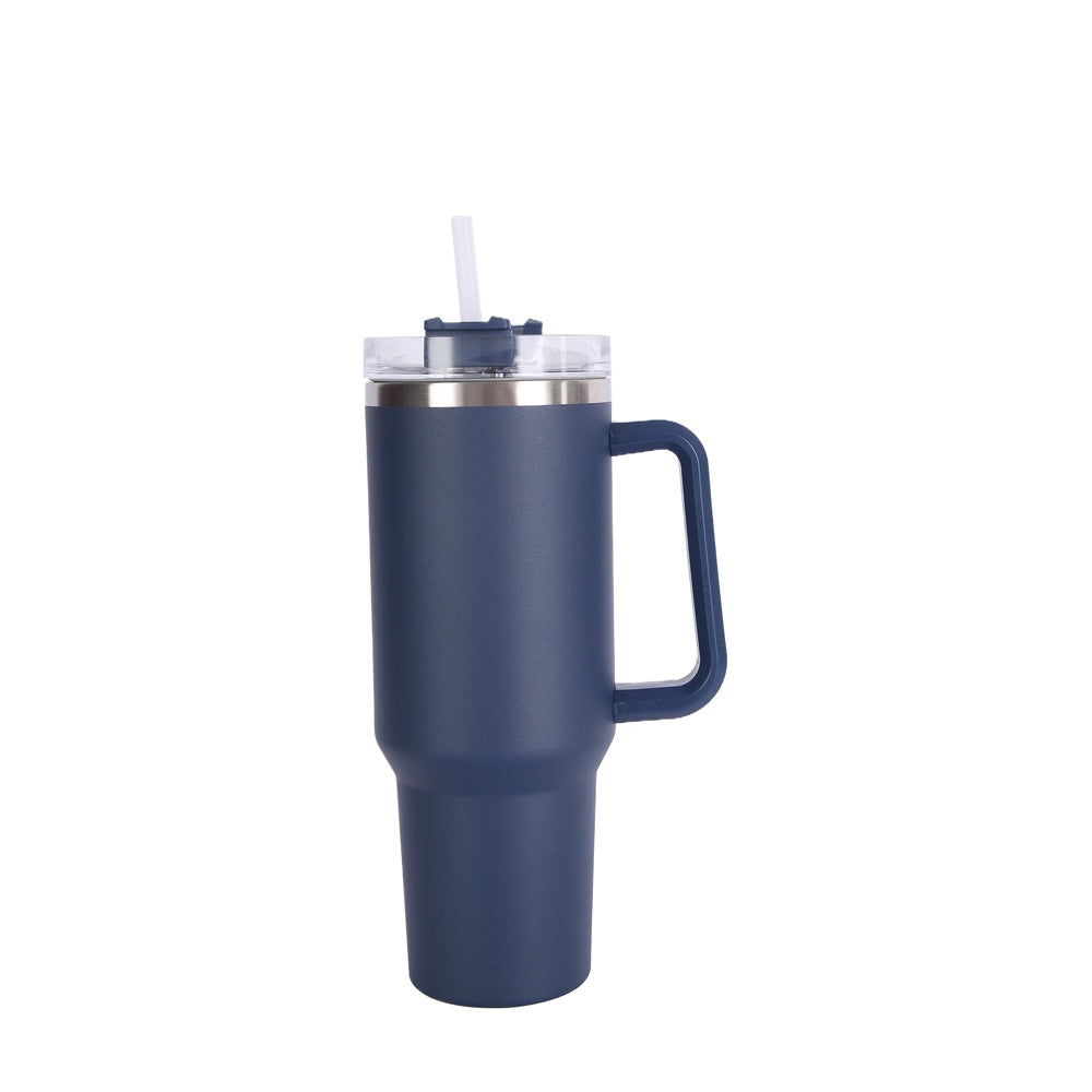 Wholesale Custom Logo 40oz Tumbler with Handle and Straw - navy blue
