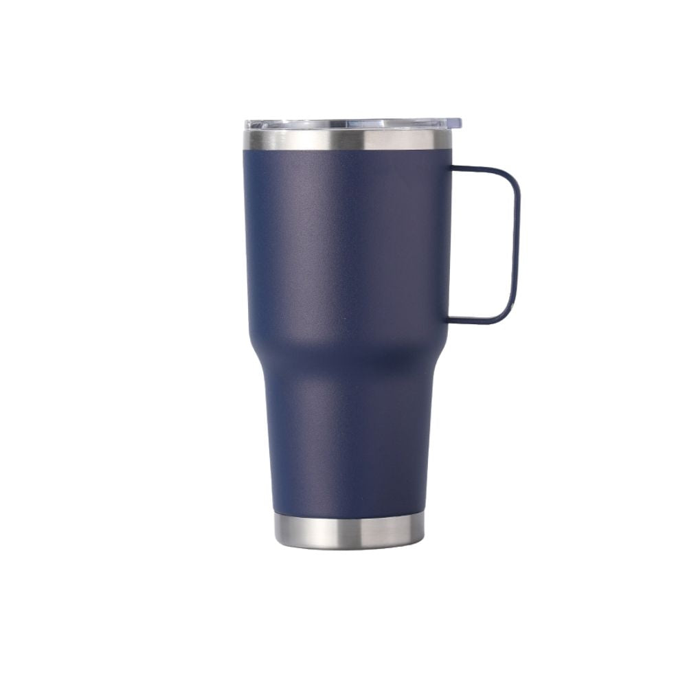 Wholesale Custom Logo 30oz Handle Insulated Travel Mug - navy blue