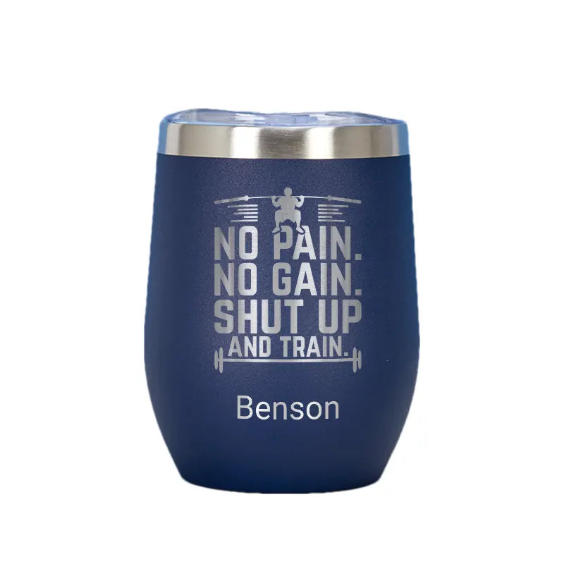 No Pain No Gain Crossfit 12oz Personlaized Coffee Mug Name Engraved Tumbler