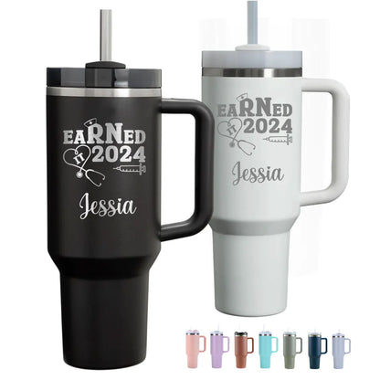 nurse graduation tumbler personalize RN nurse tumbler laser engraved 40oz tumbler