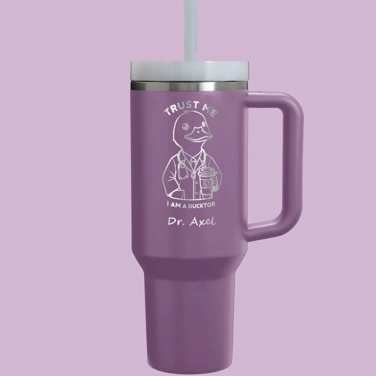 Trust Me I am a Docktor Funny Tumbler Purple 40oz tumbler with Name Laser Engraving