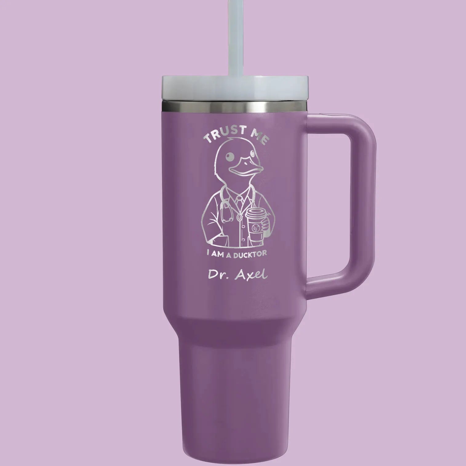 Trust Me I am a Docktor Funny Tumbler Purple 40oz tumbler with Name Laser Engraving
