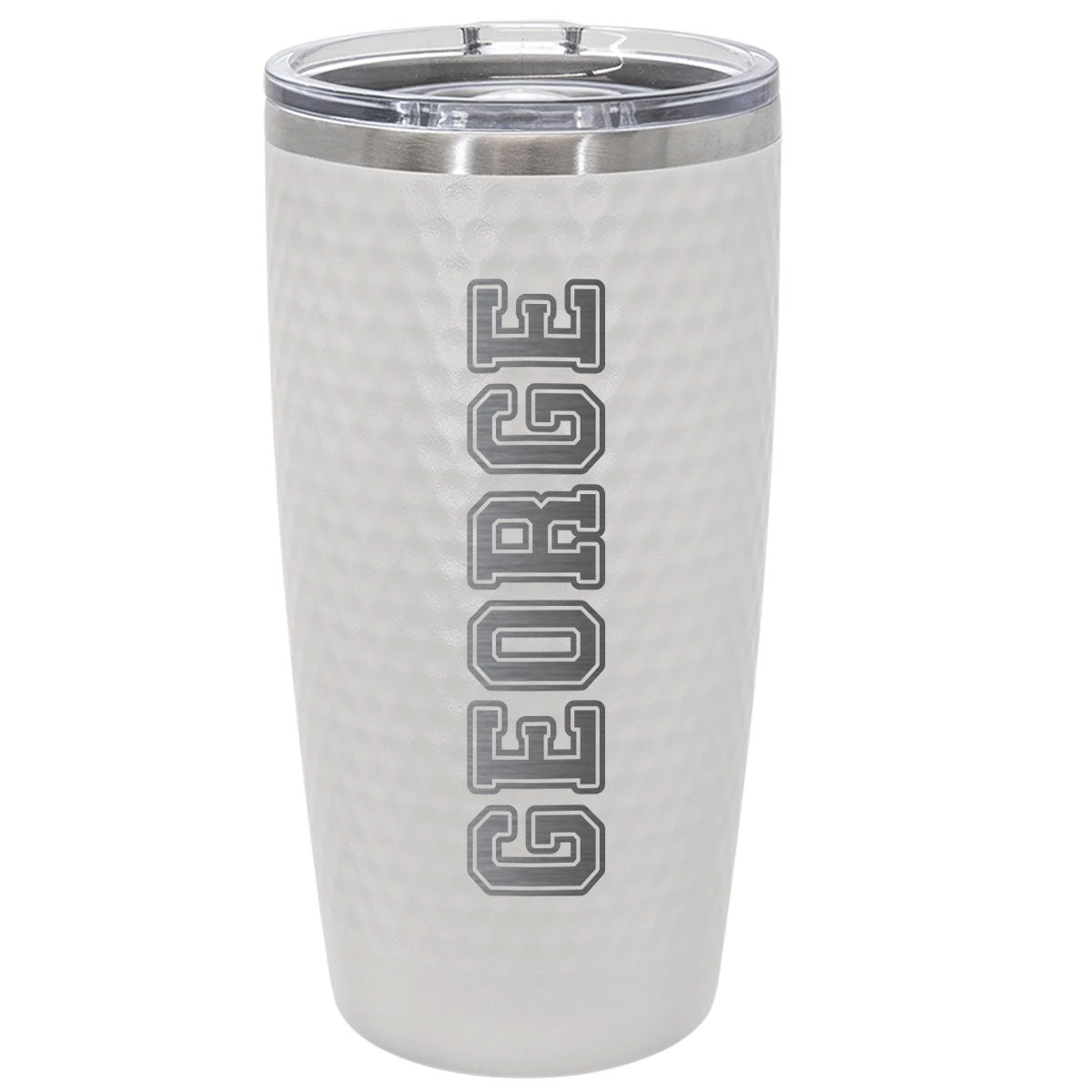 20oz Custom Name White Tumbler – Personalized Textured Cup