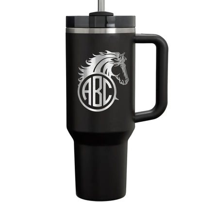 Custom 40oz Horse  Intital Name Tumbler