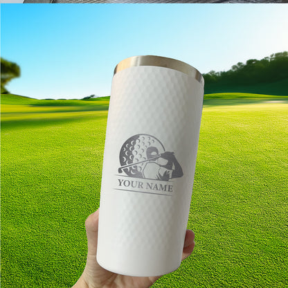 Personalized Golfer Tumbler with Name – Custom Laser Engraved Golf Swing Travel Cup, Gift for Men Women Golfers, Golf Team, Coach or Dad
