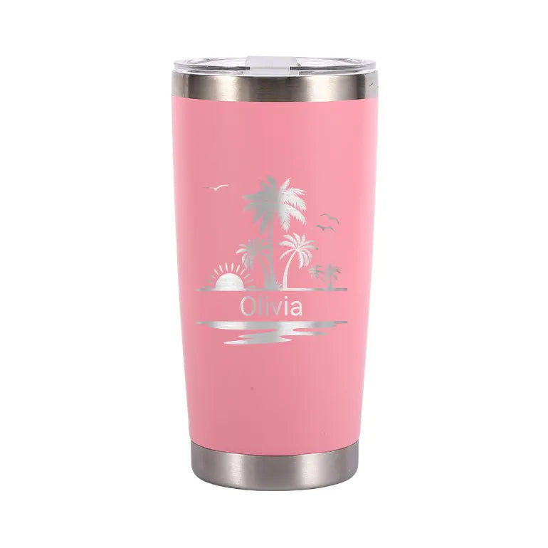 Personalize 20oz Palm Tree Tumbler Beach