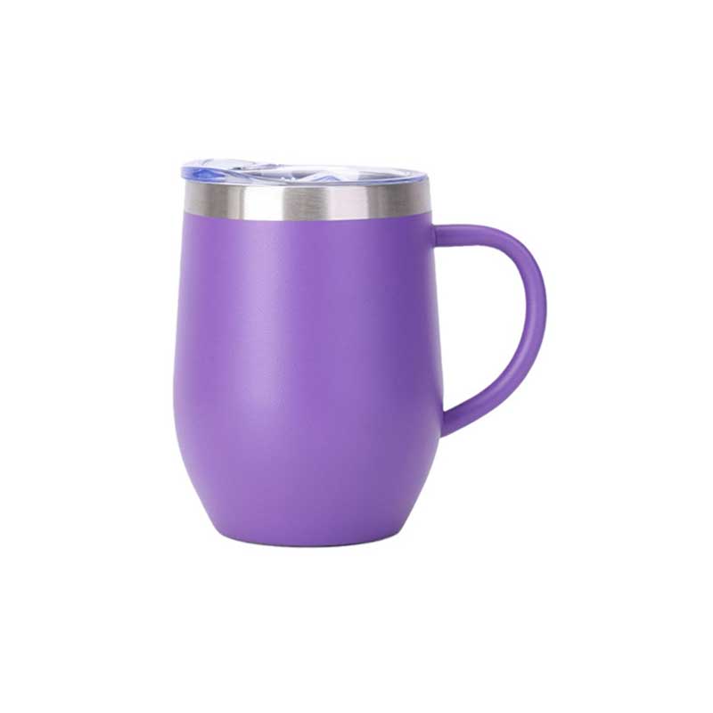 Wholesale Custom Logo 12oz Insulated Wine Tumbler with Handle - purple