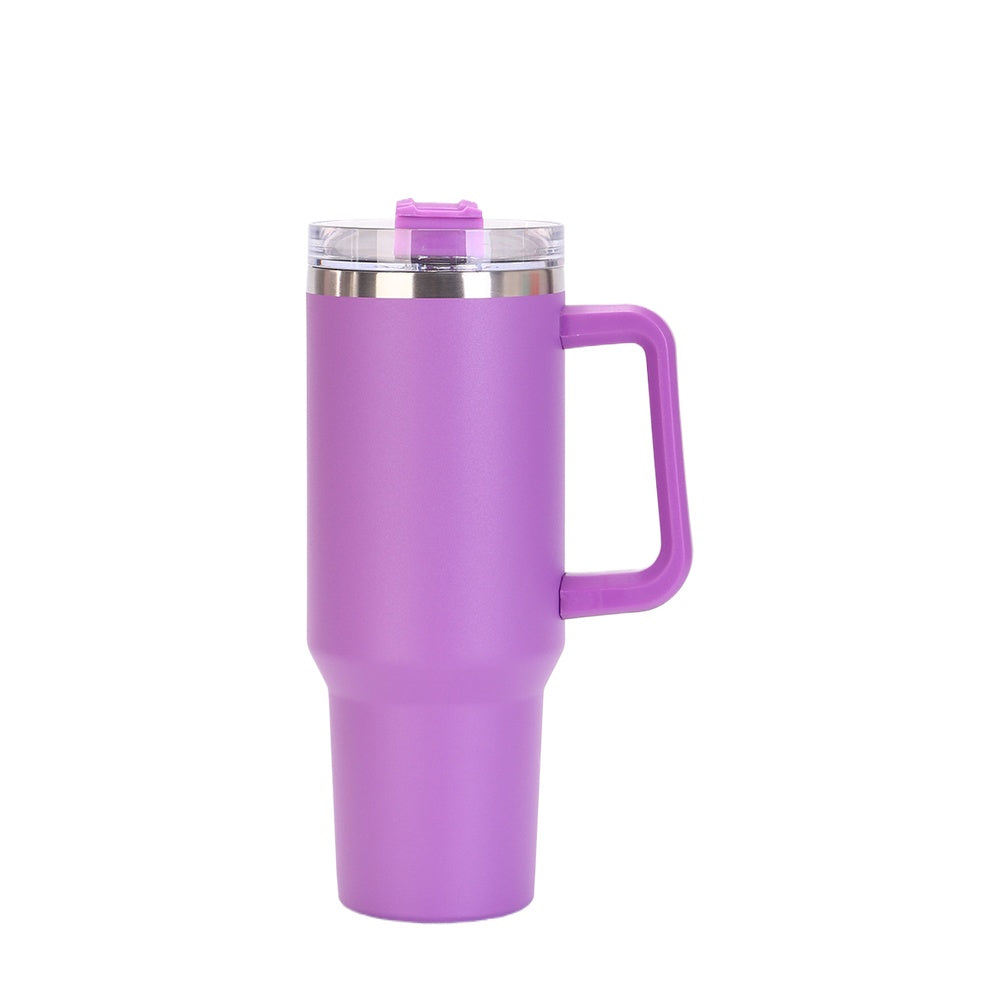 Wholesale Custom Logo 40oz Tumbler with Handle and Straw - purple